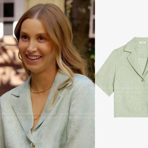 ❤️HOLIDAY SPECIAL❤️  Sandro AMELINE Jacquard Sage Cropped Top - Picture 3 of 3